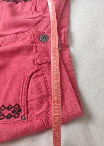 Nakışlı Pembe Kız Şortu - Görsel 6