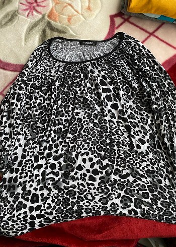 Gri Desenli Uzun Kollu Salaş Bluz - Görsel 2