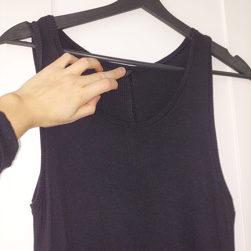 Drapeli Siyah Kolsuz Uzun Keten Elbise - Görsel 2