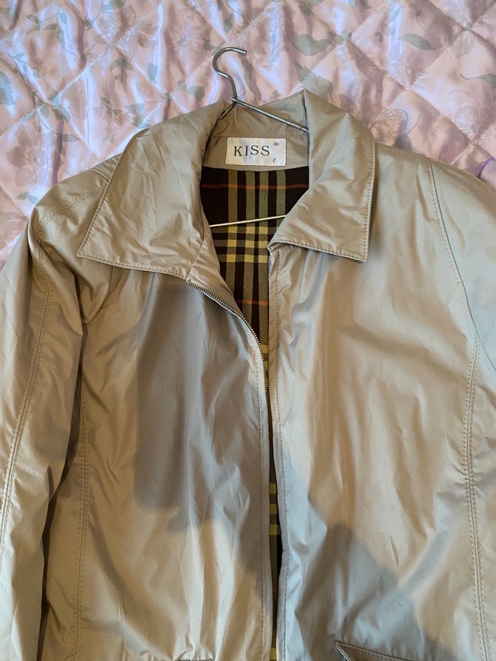 Bej Midi Hamile Ceketi Fermuarlı - Görsel 2