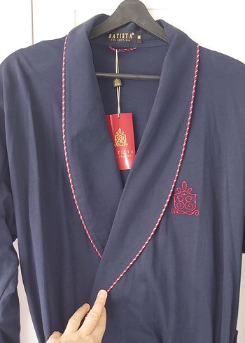 Koyu Mavi Uzun Kadın Sabahlık - Görsel 3