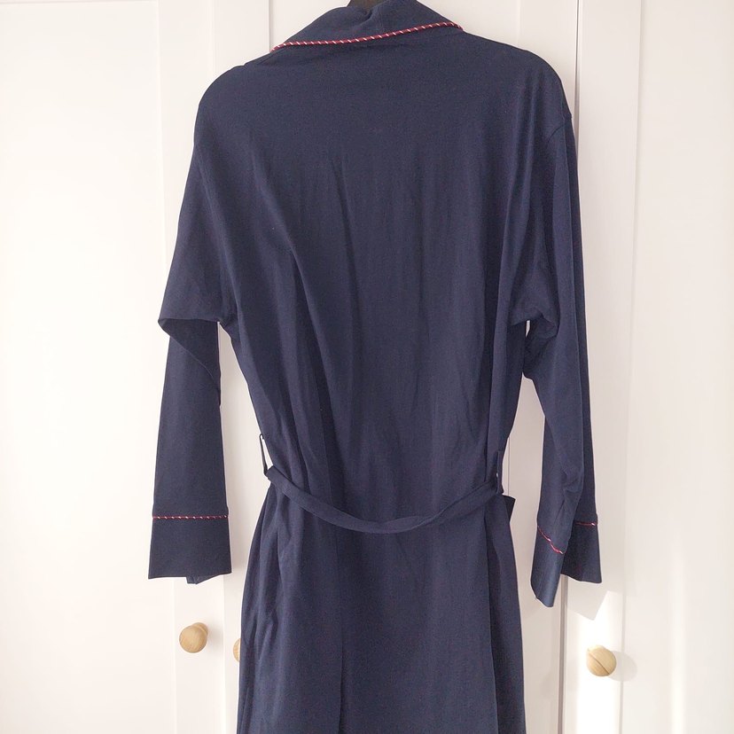 Koyu Mavi Uzun Kadın Sabahlık - Görsel 2