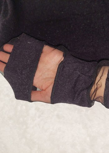 Gri Uzun Kollu Triko Kadın Kazak - Görsel 3