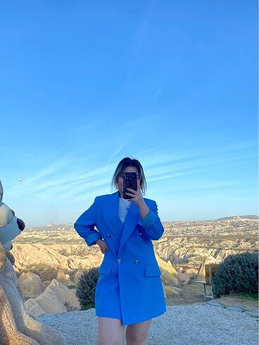 Mavi blazer ceket