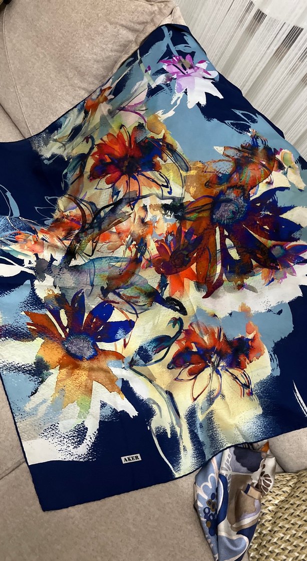 Aker marka ipek şal Çok Renkli Bohem - Görsel 2