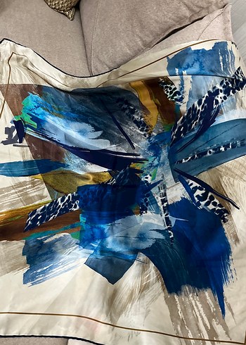 Aker marka Bohem Tarzda Mavi Kadın eşarp - Görsel 2