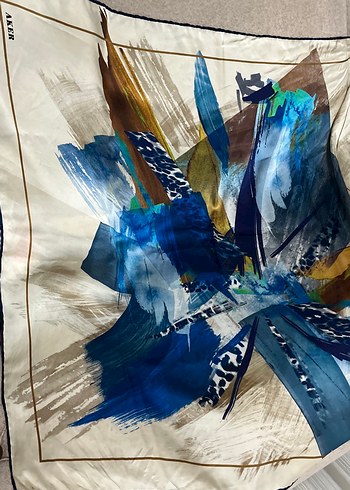 Aker marka Bohem Tarzda Mavi Kadın eşarp - Görsel 3