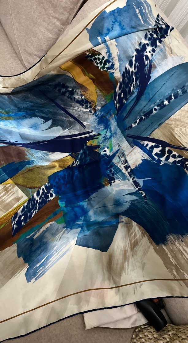 Aker marka Bohem Tarzda Mavi Kadın eşarp - Görsel 4