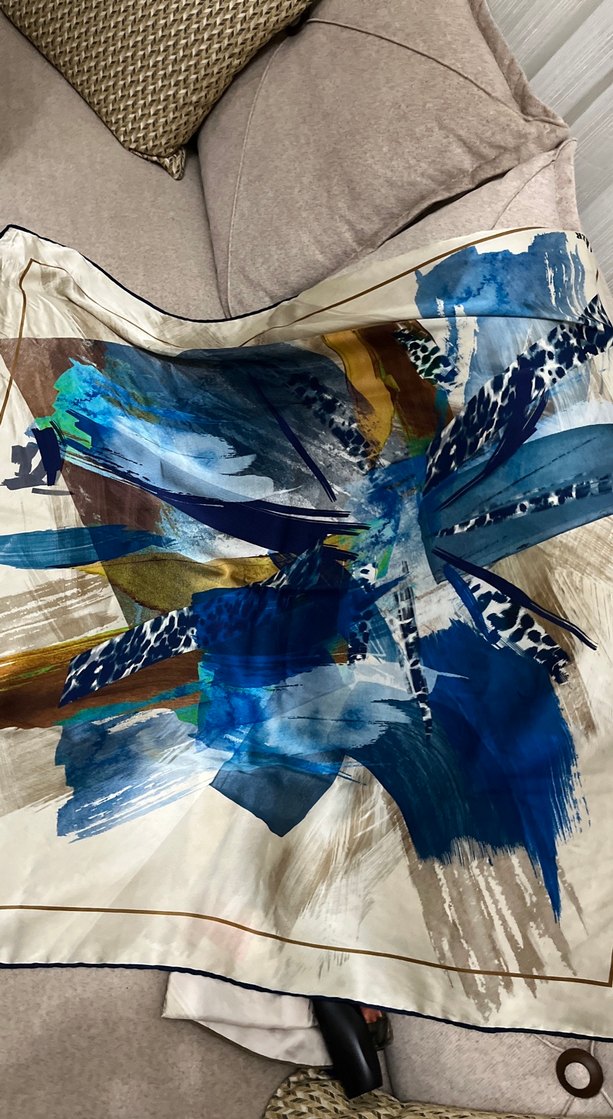 Aker marka Bohem Tarzda Mavi Kadın eşarp - Görsel 2