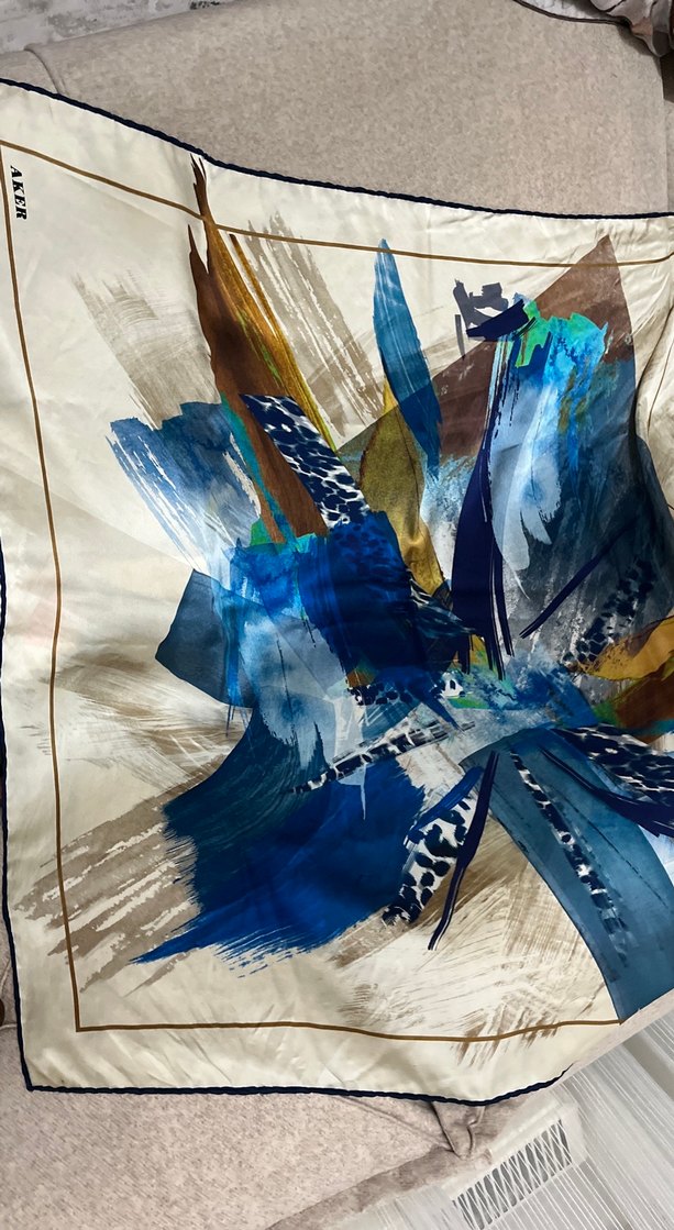 Aker marka Bohem Tarzda Mavi Kadın eşarp - Görsel 3