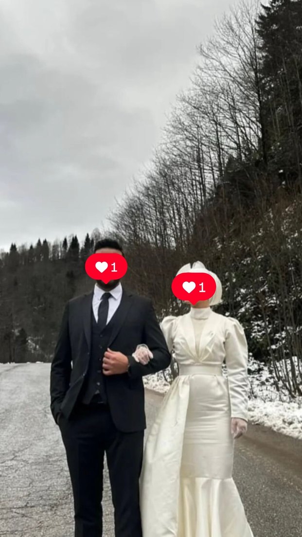 Beyaz Maxi Uzun Kollu Nikahlık/Gelinlik - Görsel 2