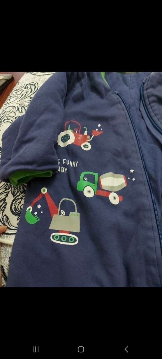 Mavi Kapüşonlu Bebek Tulum - Fermuarlı, Uzun Kollu - Görsel 3