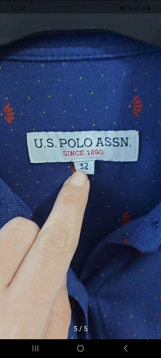 Düğmeli Mavi Kadın Uzun Kollu Gömlek - Görsel 5