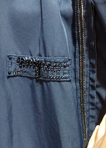 Twist Mavi Fermuarlı Kadın Ceket - Görsel 4