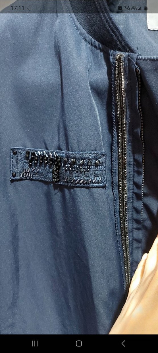 Twist Mavi Fermuarlı Kadın Ceket - Görsel 4