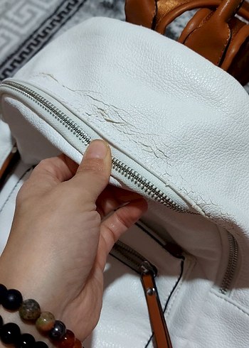 derimod aBeyaz Deri Kadın Sırt Çantası - Görsel 6