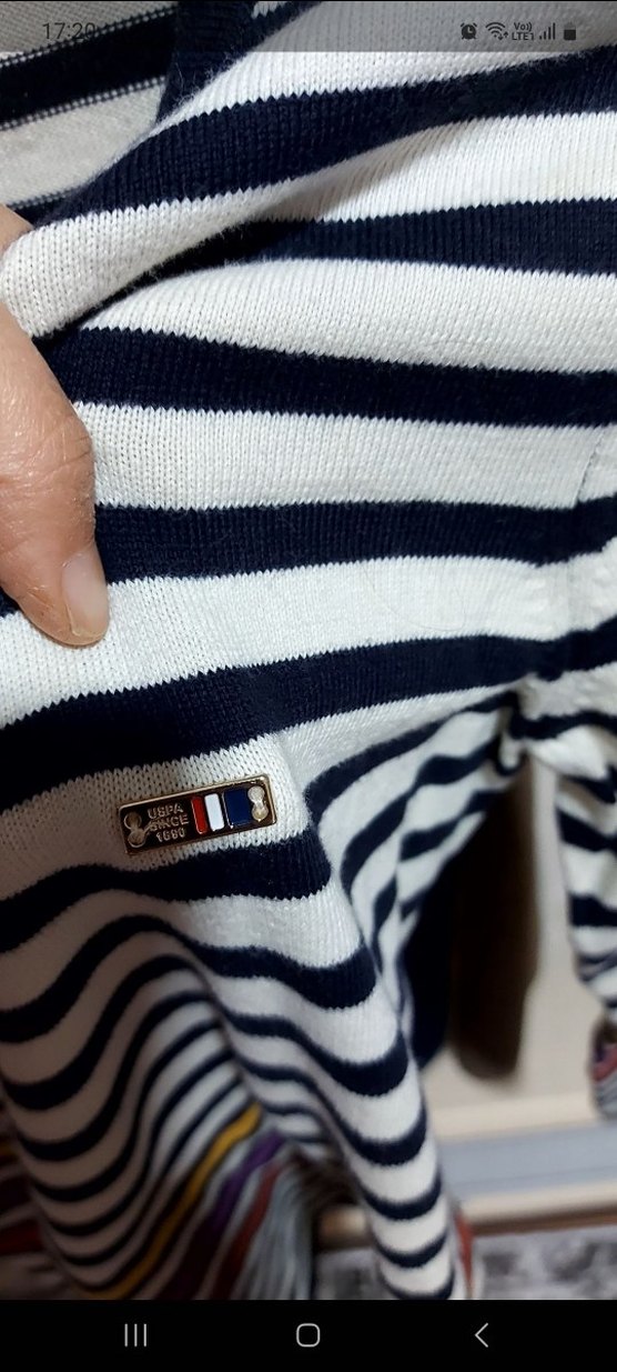 Çizgili, uzun kollu, salaş kadın kazak - Görsel 2