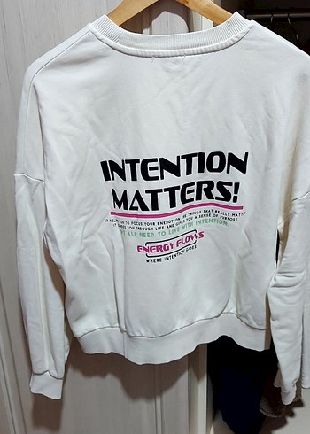 Beyaz Baskılı Kadın Sweatshirt - Görsel 3