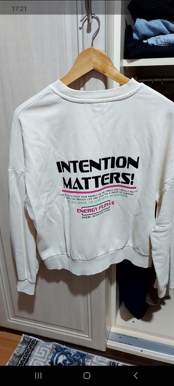 Beyaz Baskılı Kadın Sweatshirt - Görsel 3