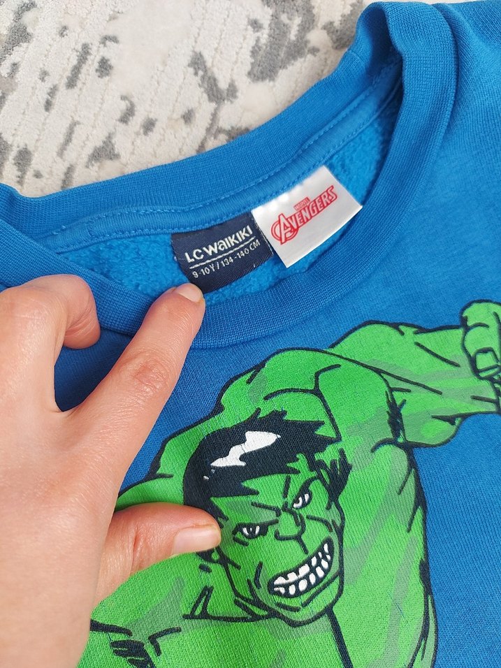Mavi Marvel Baskılı Erkek Sweatshirt - Görsel 3