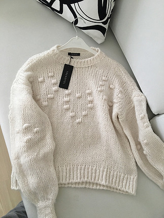 Zara Trendyol milla Kırık beyaz örgü Kazak ????