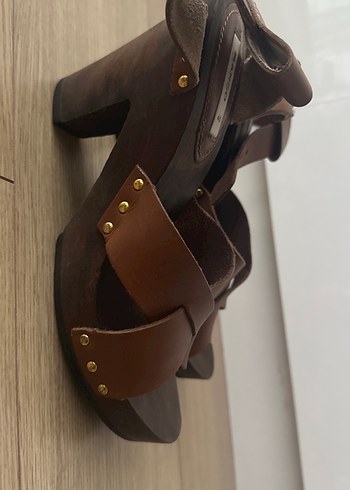 Mango Kahverengi Dolgu Topuklu Sandalet - Görsel 2