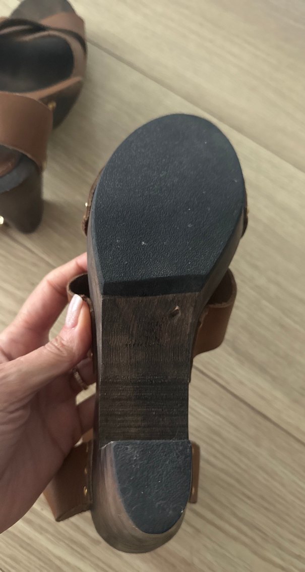 Mango Kahverengi Dolgu Topuklu Sandalet - Görsel 4