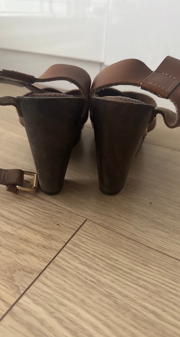 Mango Kahverengi Dolgu Topuklu Sandalet - Görsel 3