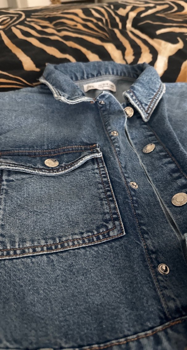 Kız çocuk Mavi Denim Uzun Kollu Tulum - Görsel 3