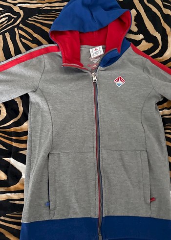 Kapüşonlu Fermuarlı Gri Unicex Sweatshirt - Görsel 3