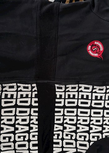 Kızıl Ejderha Baskılı Fermuarlı Kapüşonlu Sweatshirt - Görsel 2