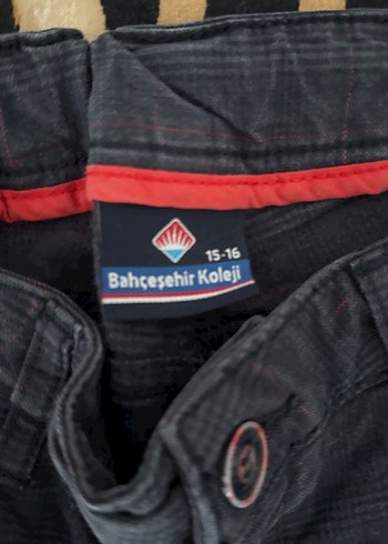 Bahçeşehir koleji kız Çocuk lacivert Kemerli Denim Pantolon - Görsel 2