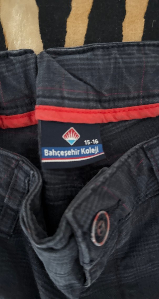 Bahçeşehir koleji kız Çocuk lacivert Kemerli Denim Pantolon - Görsel 2