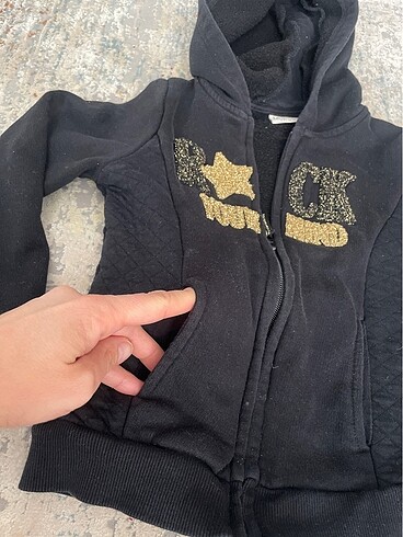 4 Yaş Beden siyah Renk Fermuarlı sweatshirt