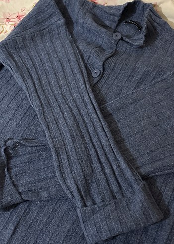 Gri Yüksek Yaka Örgü Kadın Kazak - Görsel 3