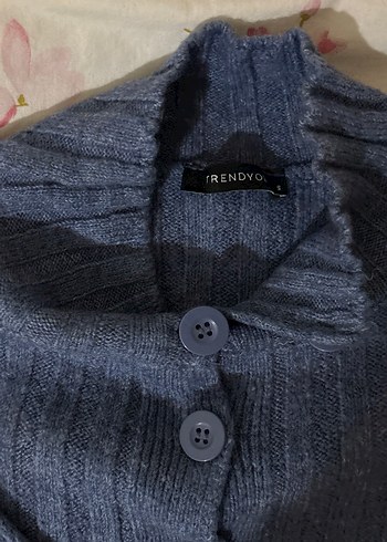 Gri Yüksek Yaka Örgü Kadın Kazak - Görsel 2