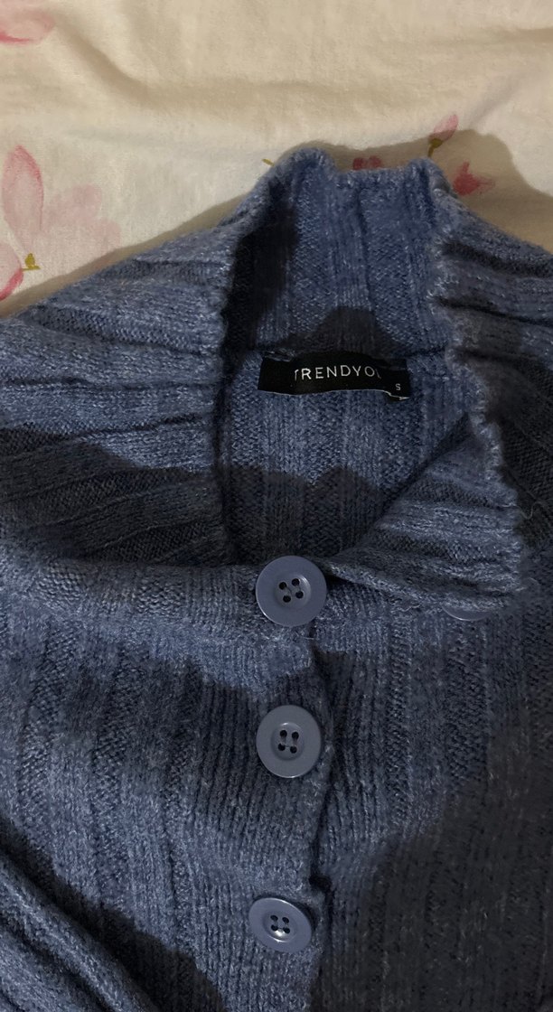 Gri Yüksek Yaka Örgü Kadın Kazak - Görsel 2