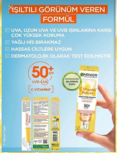  Beden Renk Garnier c vitamini güneş koruyucu