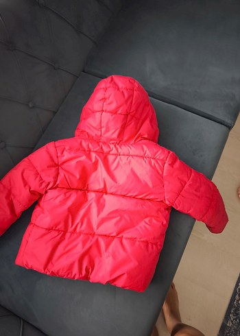 6 Yaş Beden pembe Renk Kız Çocuk Renkli Fermuarlı Mont