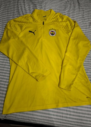 Fenerium Puma Sarı Fermuarlı Uzun Kollu Erkek Sweatshirt