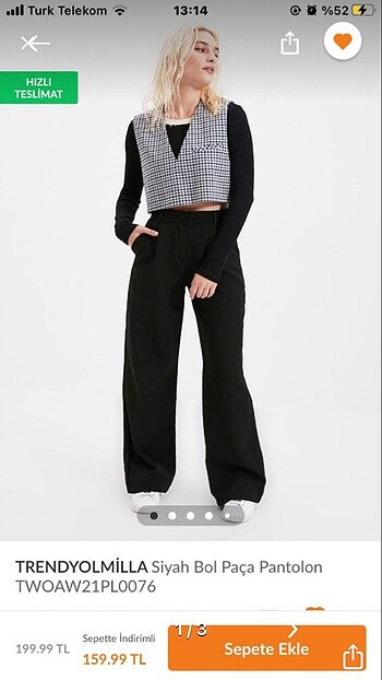 Trendyol & Milla Trenyolmilla Siyah Bol paça pantolon