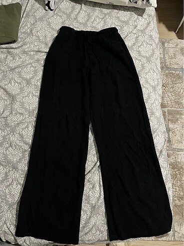 Stradivarius Stradivarius Siyah Keten Pantolon
