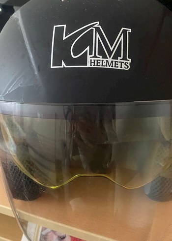 Km Helmets Siyah Rock Punk Stil Motosiklet Kaskı - Görsel 4