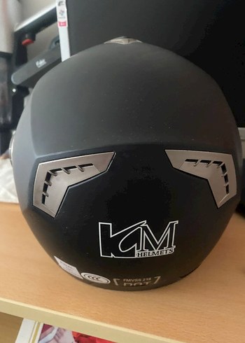 Km Helmets Siyah Rock Punk Stil Motosiklet Kaskı - Görsel 3