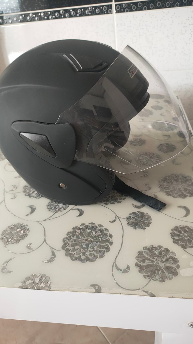 Sway Yarım Siyah Gri Motosiklet Kaskı - Görsel 2