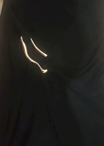 Siyah Uzun Kollu Kemerli Kalem Elbise - Görsel 5