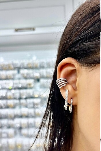 Diğer Silver taşlı earcuff