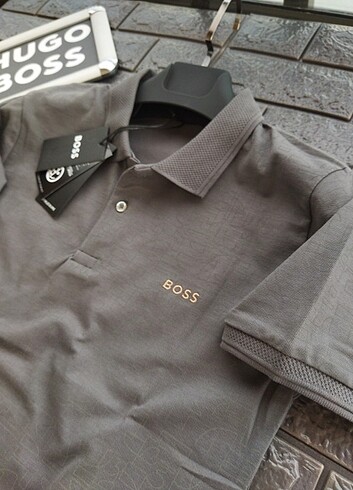 xl Beden gri Renk Premium Nakışlı Polo Yaka T-shirt 