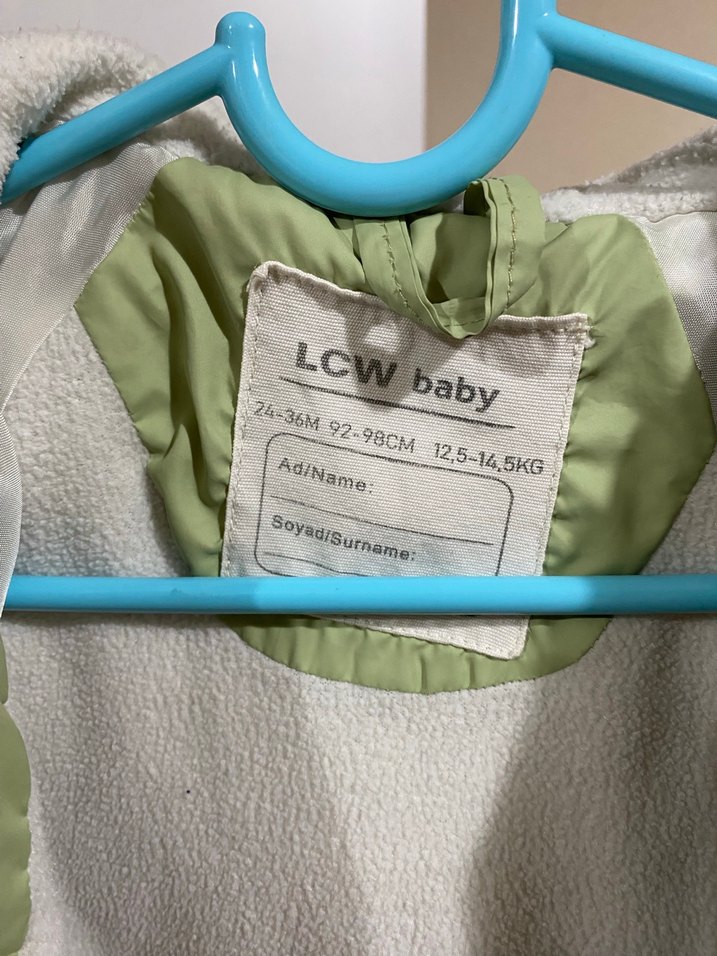 Kapüşonlu Düğmeli Erkek Çocuk Yeşil Mont - Görsel 2