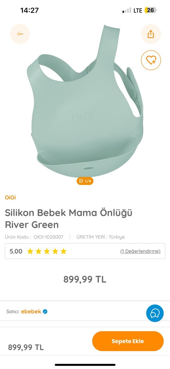 Gri Desenli Bebek Mama Önlüğü - Görsel 2